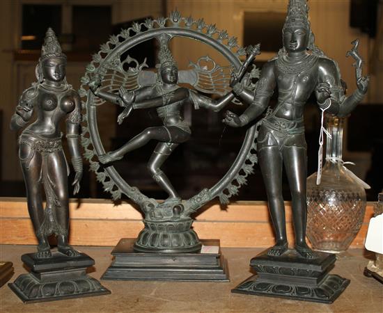 Three large Indian bronze figures of deities